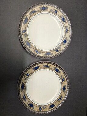 2x Mikasa Intaglio Arabella CAC01 Dessert Salad Plates 7" Across 1986 Pattern